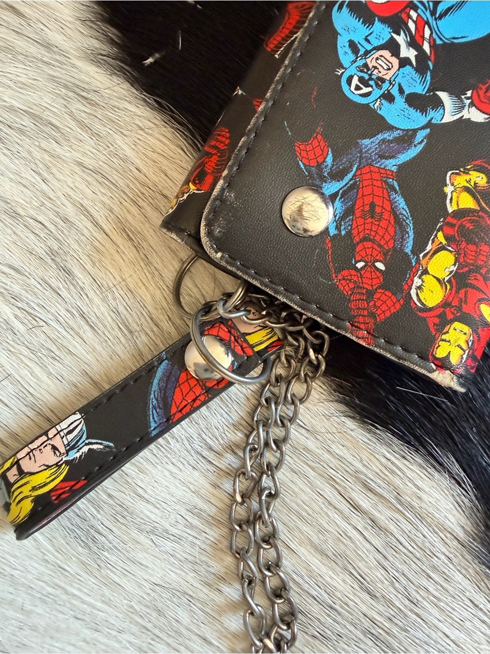 Marvel Avengers Spider-Man Captain America Thor Iron Man Chain Wallet - Picture 2 of 8